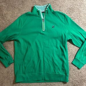 Bobby Jones Men’s Pull Over 1/4 Zip 100% Pima Cotton Green Golf  Size Large